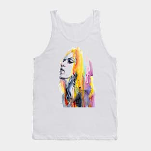 Multicolored Abstract Art Design Tank Top